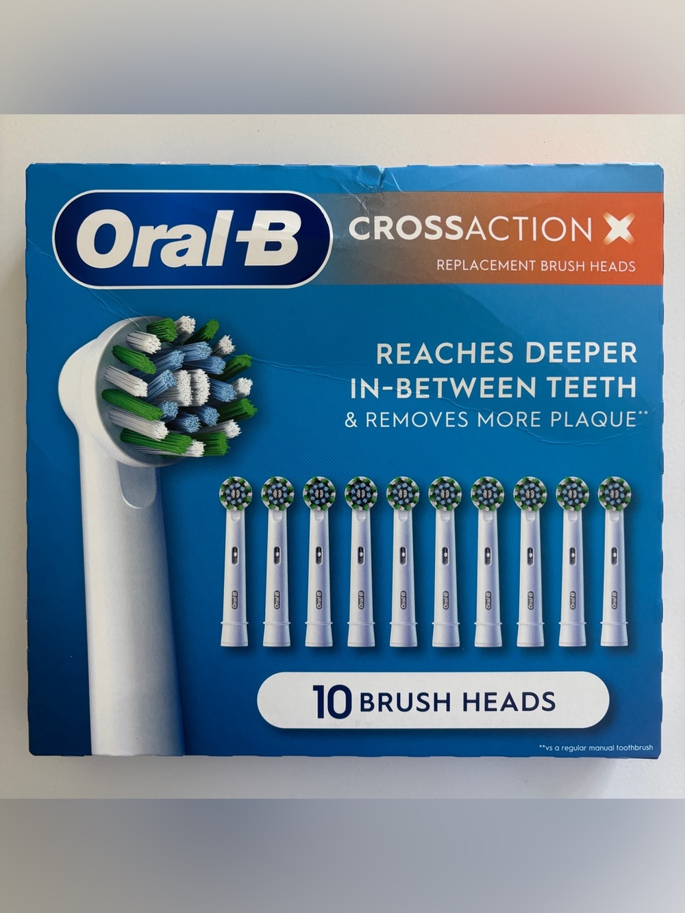 Oral-B CrossAction X Replacement Electric Toothbrush Heads, 10-count, White New